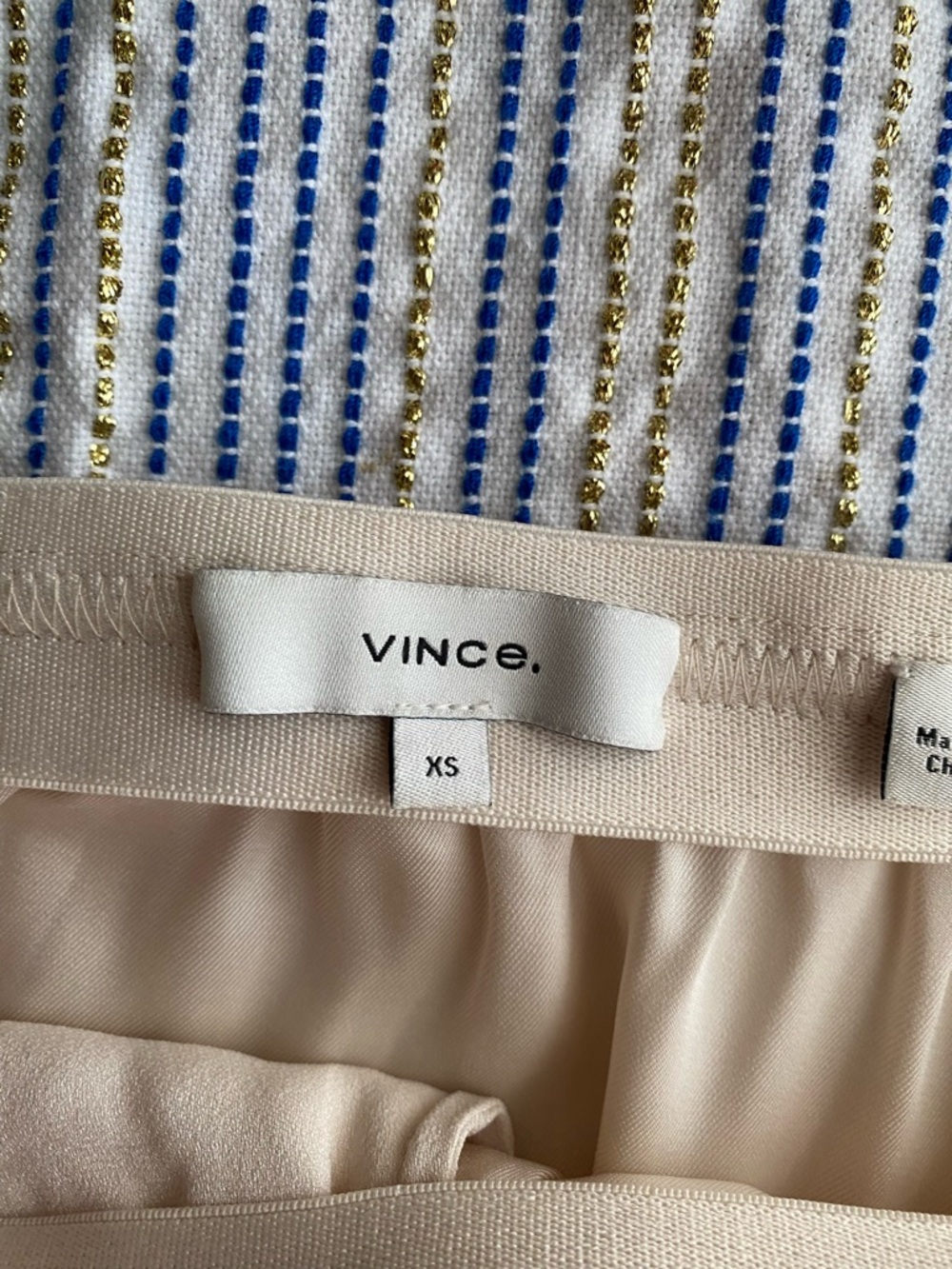 VINCE PLEATED CRUSHED MIDI SKIRT DRAPED CREAM  SIZE XS - Picture 5 of 11